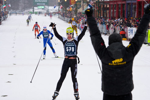 Caitlin Compton wins the 2011 American Birkebeiner cross country ski race